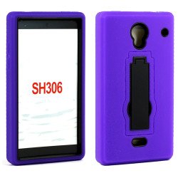 Sharp Aquos Crystal SH306 Armor Hybrid Kickstand Case (Purple)